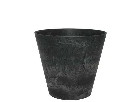 Artstone Claire Pflanztopf Schwarz mit Drainagesystem