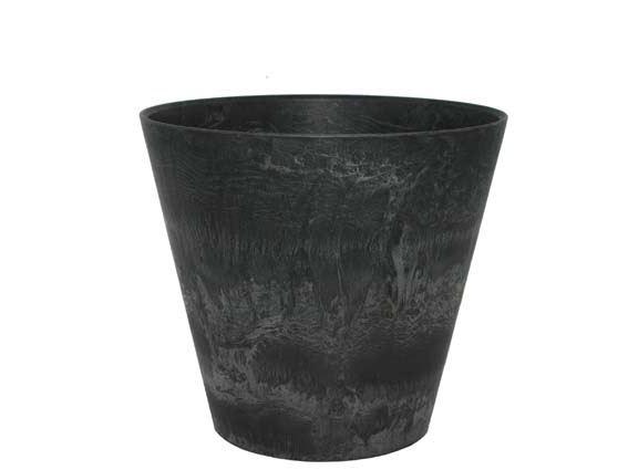 Artstone Claire Pflanztopf Schwarz mit Drainagesystem