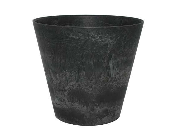 Artstone Claire Pflanztopf Schwarz mit Drainagesystem
