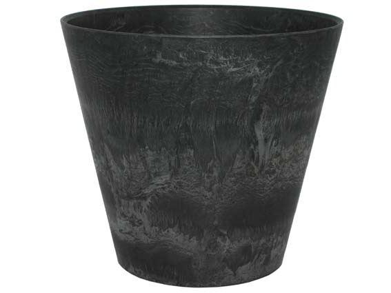 Artstone Claire Pflanztopf Schwarz mit Drainagesystem