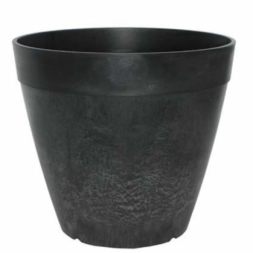 Artstone Claire Pflanztopf Schwarz mit Drainagesystem