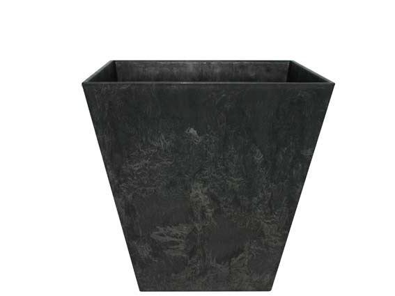 Artstone Ella Pflanztopf Schwarz mit Drainagesystem