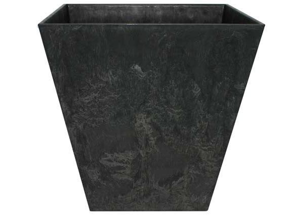 Artstone Ella Pflanztopf Schwarz mit Drainagesystem