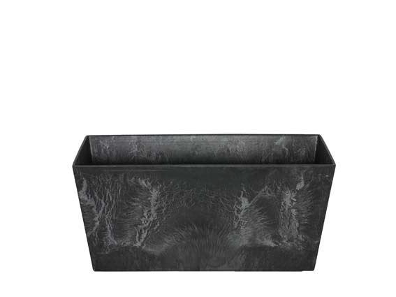 Artstone Ella Balkonkasten Schwarz mit Drainagesystem