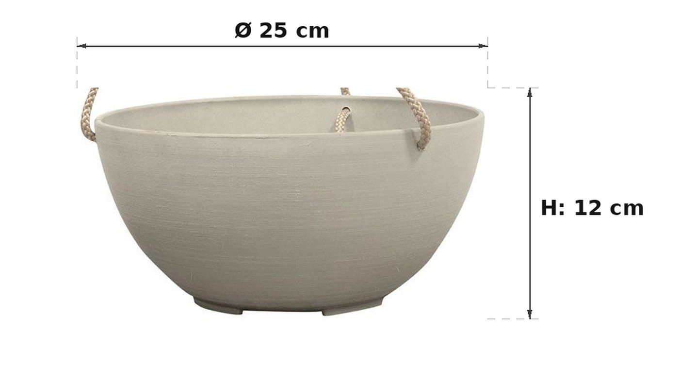 Ma&szlig;bild: Fiona Blumenampel Cloudy, &Oslash; 25 cm, 12 cm hoch