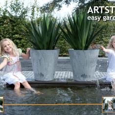 Artstone Topf Claire Grau