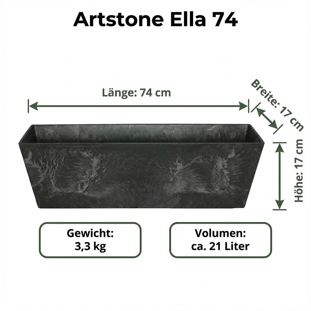 Artstone Ella Balkonkasten 74 cm – Maße (L 74, B 17, H 17 cm)