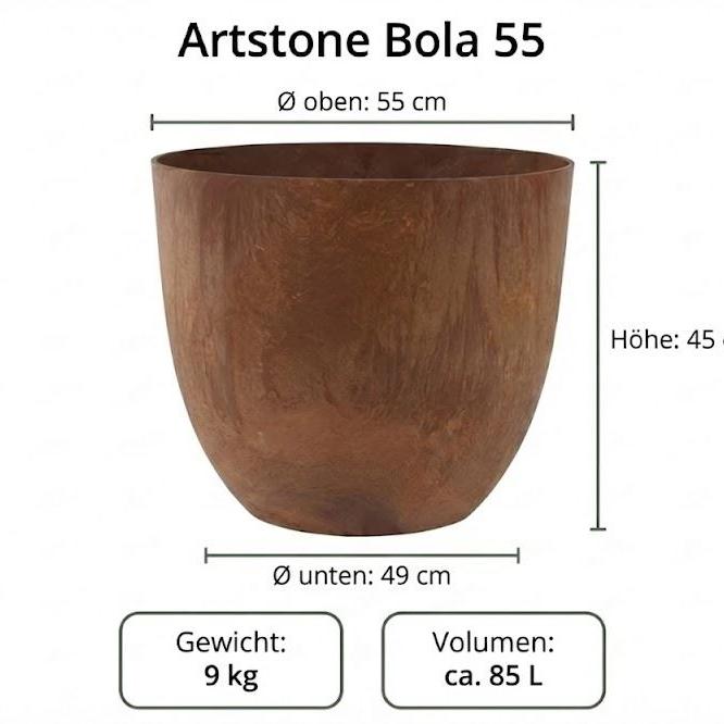 Artstone-Topf-Bola-Braun-D55