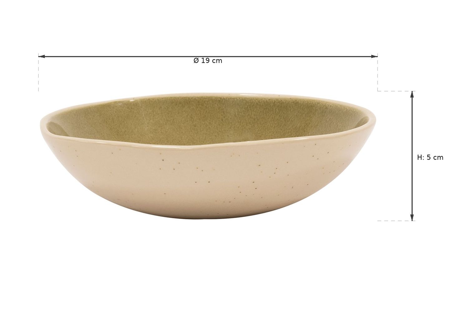 Maßzeichnung: Savannah Oasis Suppenteller, Ø 19 cm, Ø 19 cm, 5 cm hoch