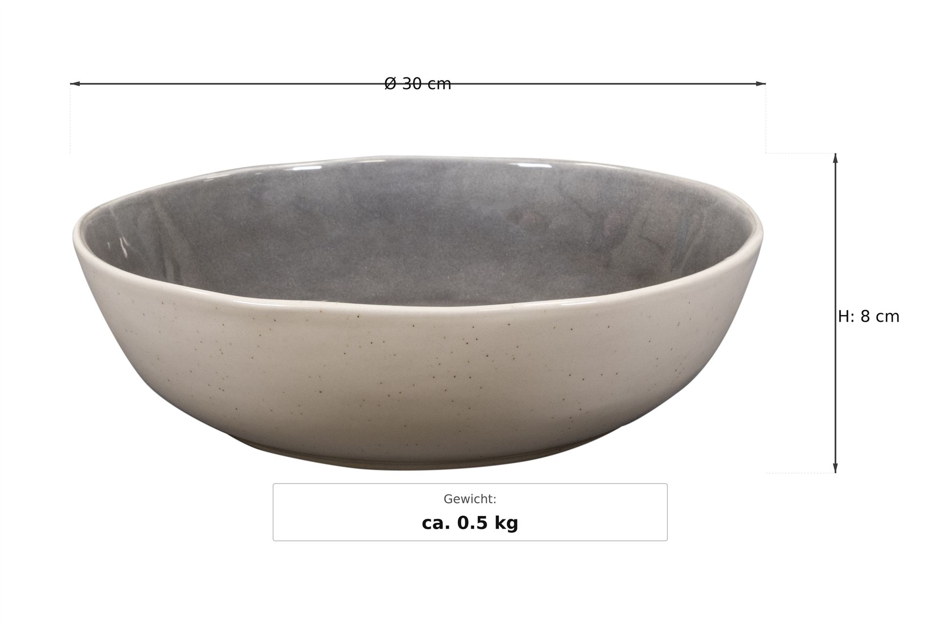 Maßzeichnung: Savannah Shadow Servierschüssel, Ø 30 cm, Ø 30 cm, 8 cm hoch