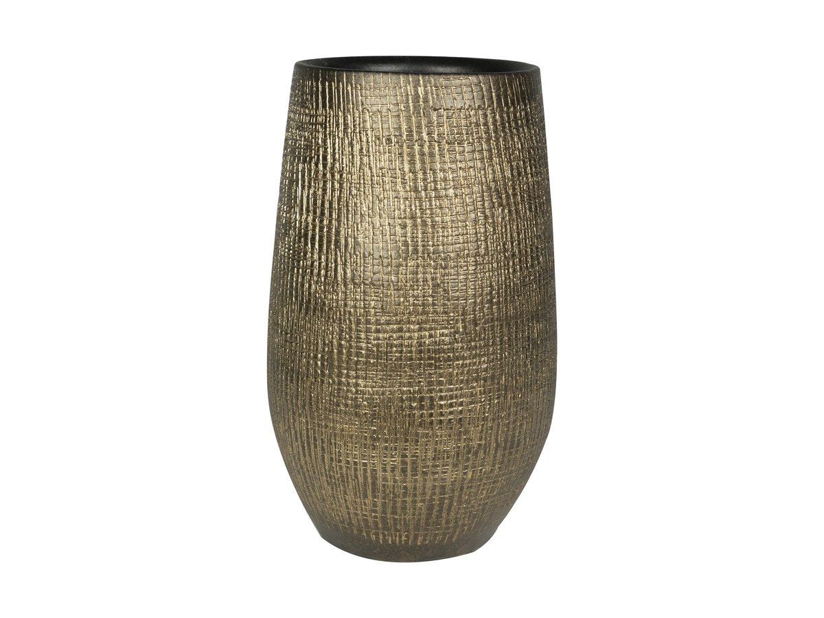 Ryan Vase shiny gold, 30 cm hoch, Packshot vor wei&szlig;em Grund