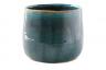TS Iris Keramik-Blumentopf turquoise - glasiert mit Craquelé-Struktur