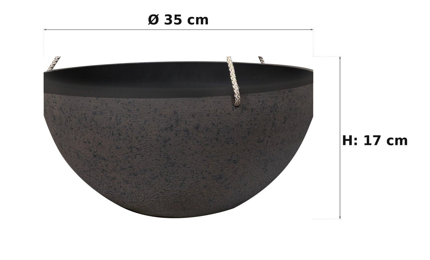 Maßbild: Nova Blumenampel Stone, Ø 35 cm, 17 cm hoch