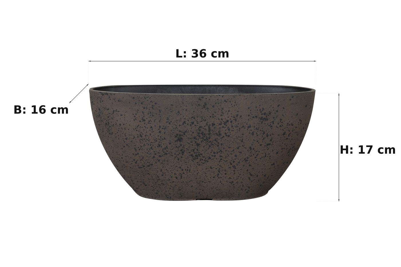Ma&szlig;bild: Balkonkasten Nova Stone, 36 x 16 cm, 17 cm hoch