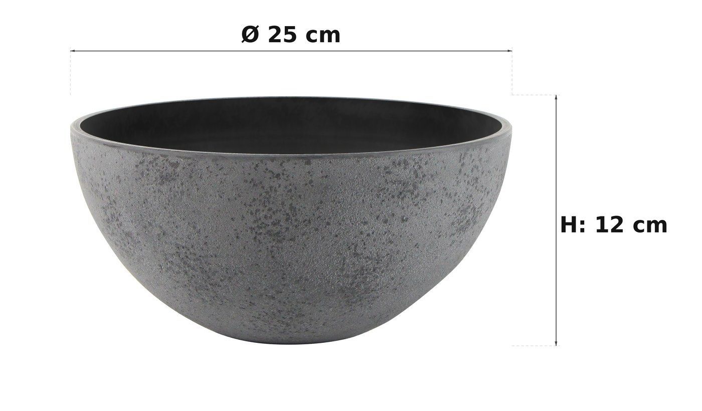 Ma&szlig;bild: Nova Pflanzschale Concrete Grey, &Oslash; 25 cm, 12 cm hoch