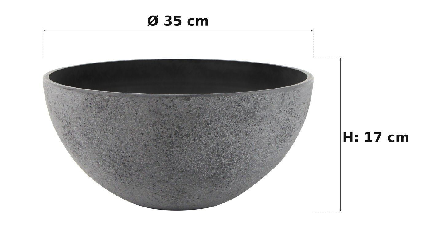 Maßbild: Nova Pflanzschale Concrete Grey, Ø 35 cm, 17 cm hoch