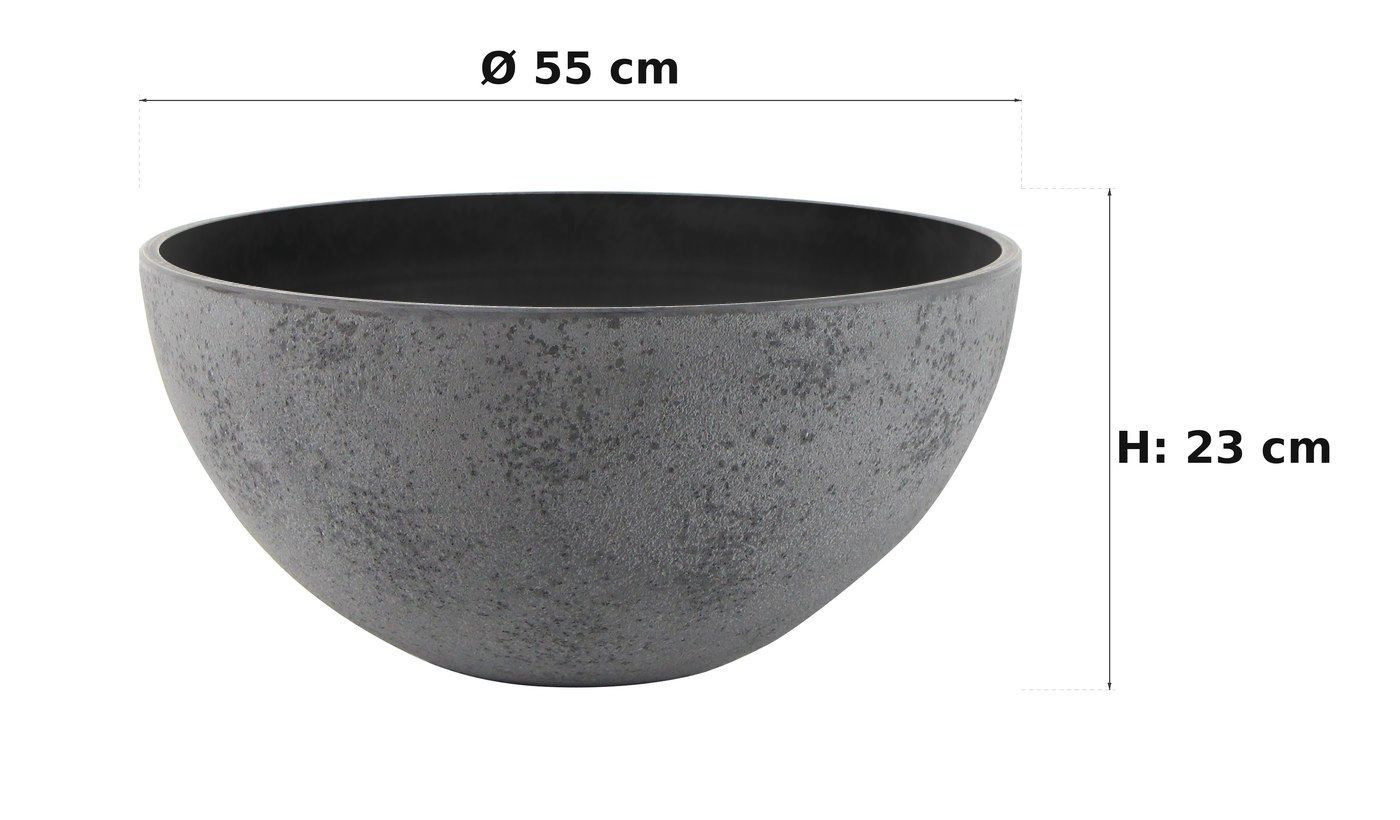 Ma&szlig;bild: Nova Pflanzschale Concrete Grey, &Oslash; 55 cm, 23 cm hoch